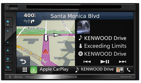 Kenwood DDin Receiver (6.8" - DVD / SD / BT / CarPlay / NAV / SXM Ready) DNX574S